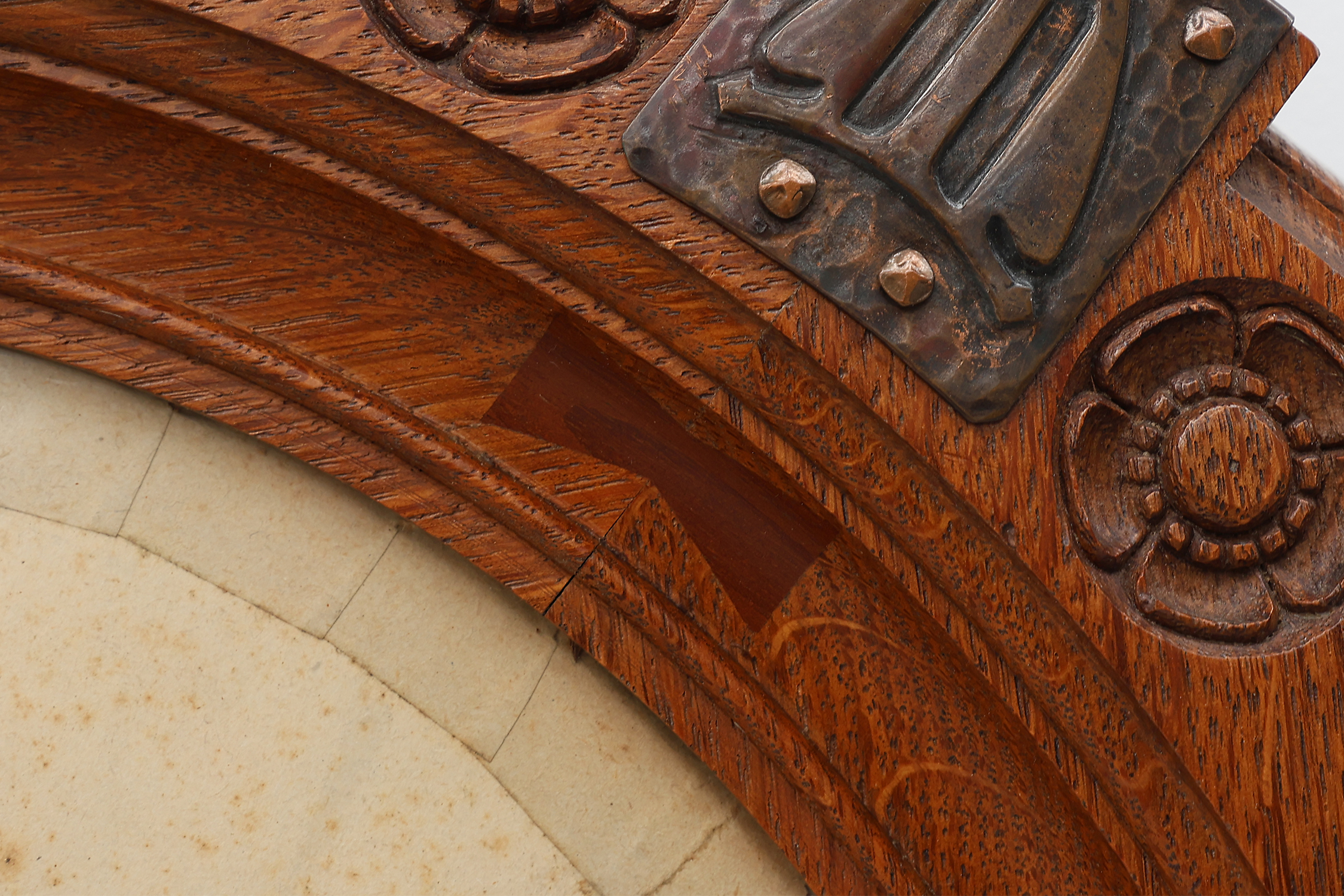 Art nouveau oak photo frame with copper decorations by Geo Verbanckthumbnail